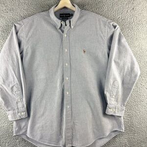 Ralph Lauren‎ Oxford Shirt Mens 17.5 34 35 Gray Business Casual Office Outdoor